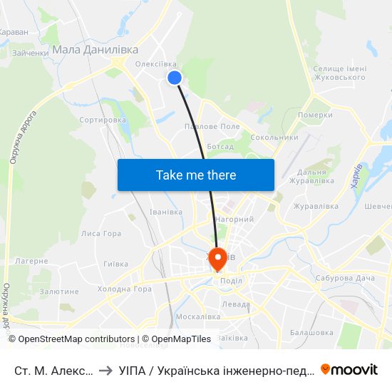 Ст. М. Алексеевская to УІПА / Українська інженерно-педагогічна академія map