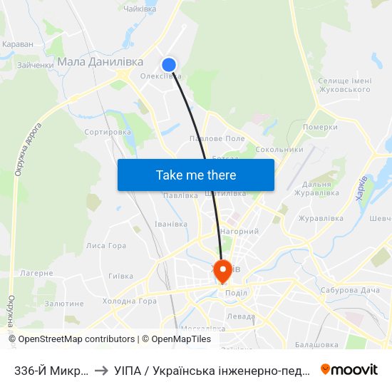 336-Й Микрорайон to УІПА / Українська інженерно-педагогічна академія map