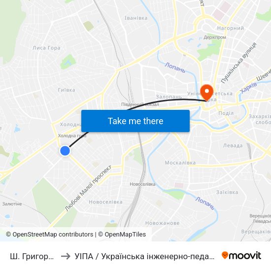 Ш. Григоровское to УІПА / Українська інженерно-педагогічна академія map