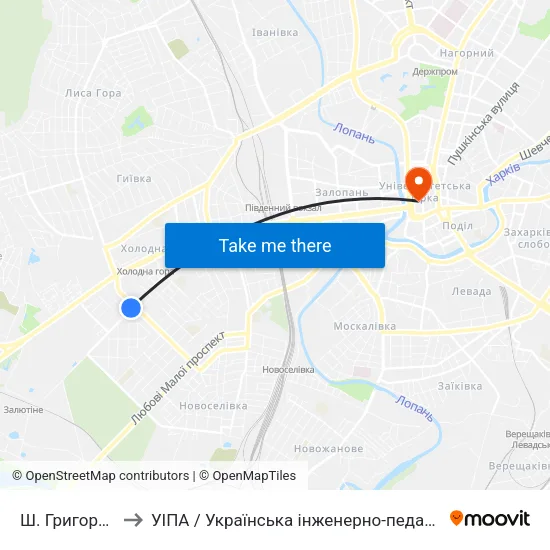 Ш. Григоровское to УІПА / Українська інженерно-педагогічна академія map