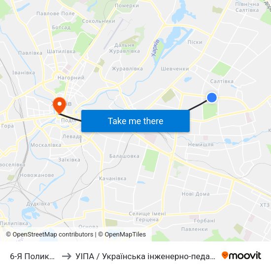 6-Я Поликлиника to УІПА / Українська інженерно-педагогічна академія map