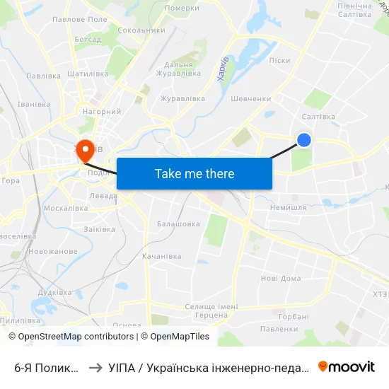 6-Я Поликлиника to УІПА / Українська інженерно-педагогічна академія map