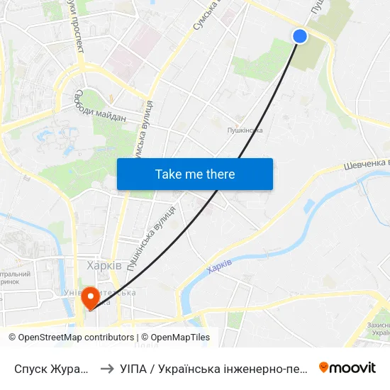 Спуск Журавлевский to УІПА / Українська інженерно-педагогічна академія map