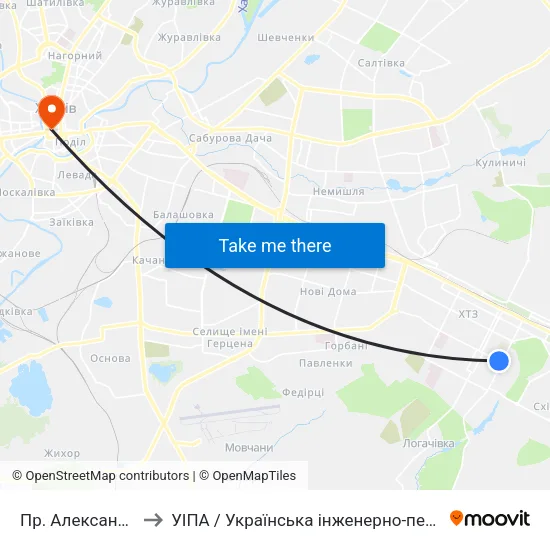 Пр. Александровский to УІПА / Українська інженерно-педагогічна академія map