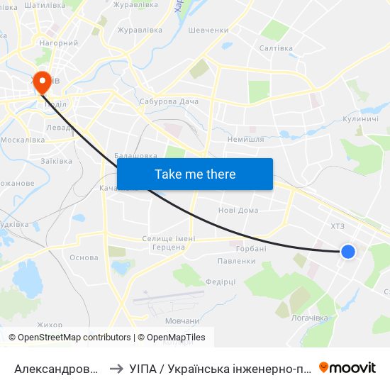 Александровский Сквер to УІПА / Українська інженерно-педагогічна академія map