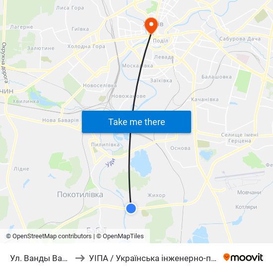 Ул. Ванды Василевской to УІПА / Українська інженерно-педагогічна академія map