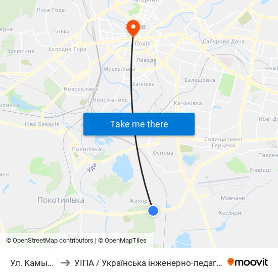 Ул. Камышовая to УІПА / Українська інженерно-педагогічна академія map