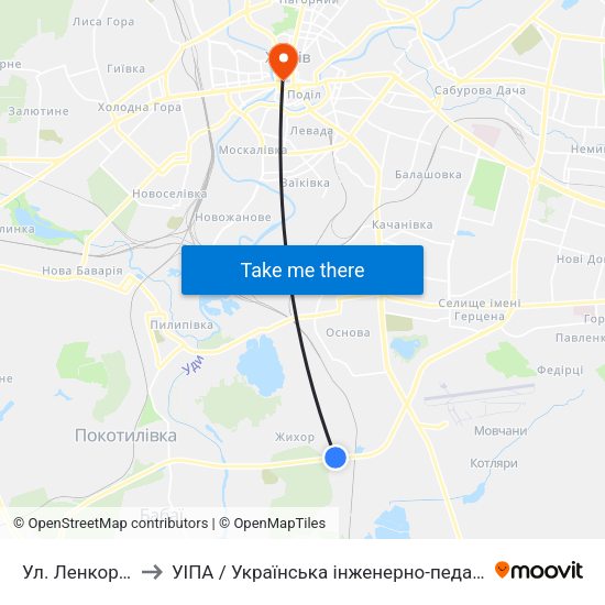 Ул. Ленкоранская to УІПА / Українська інженерно-педагогічна академія map