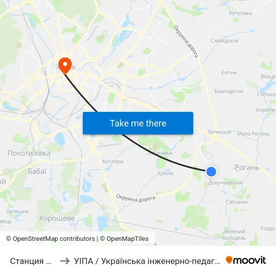 Станция Рогань to УІПА / Українська інженерно-педагогічна академія map