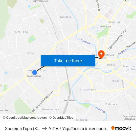 Холодна Гора (Kholodna Hora) to УІПА / Українська інженерно-педагогічна академія map