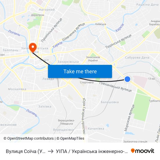 Вулиця Соїча (Улица Соича) to УІПА / Українська інженерно-педагогічна академія map