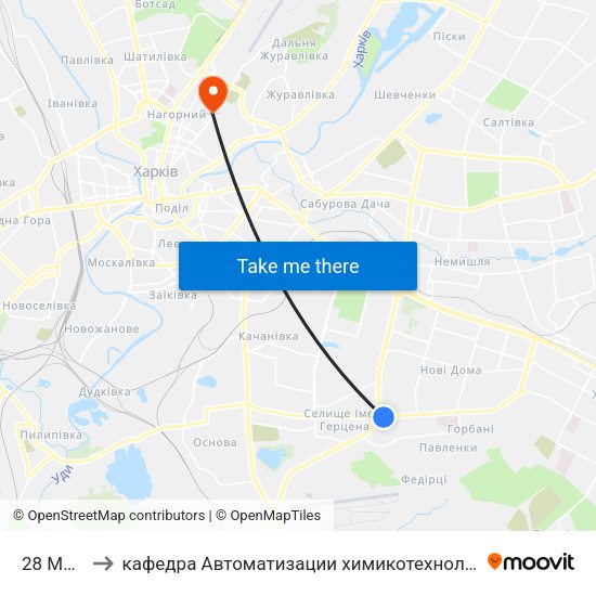 28 Микрорайон to кафедра Автоматизации химикотехнологических систем и экологического мониторинга map