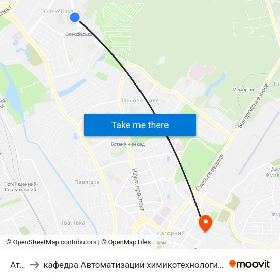 Атс-336 to кафедра Автоматизации химикотехнологических систем и экологического мониторинга map