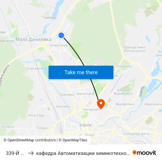 339-Й Микрорайон to кафедра Автоматизации химикотехнологических систем и экологического мониторинга map
