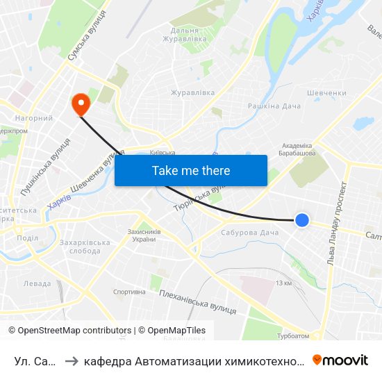 Ул. Самсоновская to кафедра Автоматизации химикотехнологических систем и экологического мониторинга map