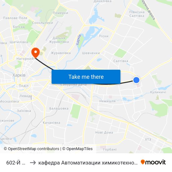 602-Й Микрорайон to кафедра Автоматизации химикотехнологических систем и экологического мониторинга map