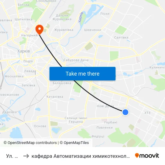 Ул. Осипенко to кафедра Автоматизации химикотехнологических систем и экологического мониторинга map