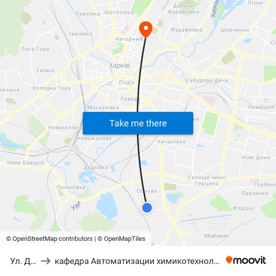 Ул. Деповская to кафедра Автоматизации химикотехнологических систем и экологического мониторинга map