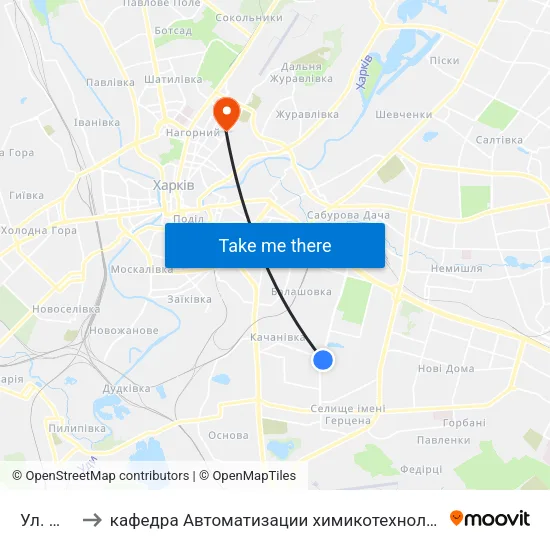 Ул. Матросова to кафедра Автоматизации химикотехнологических систем и экологического мониторинга map