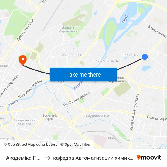 Академіка Павлова (Akademika Pavlova) to кафедра Автоматизации химикотехнологических систем и экологического мониторинга map