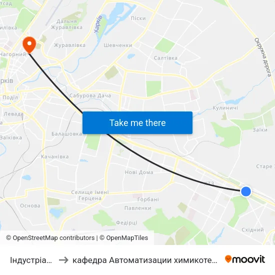 Індустріальна (Industrialna) to кафедра Автоматизации химикотехнологических систем и экологического мониторинга map