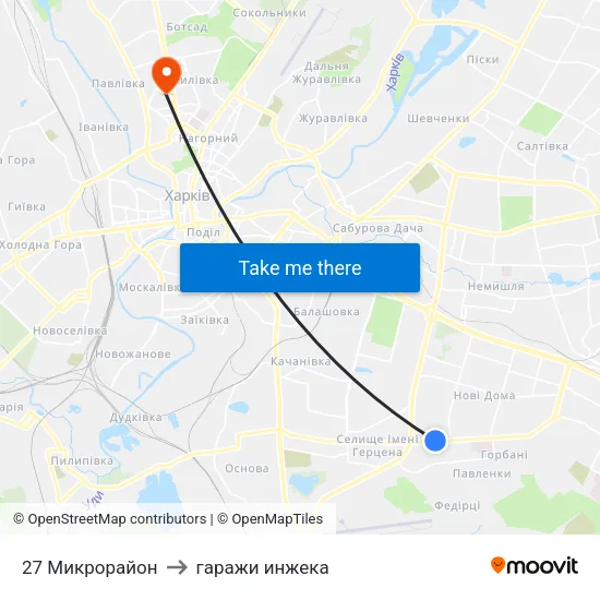 27 Микрорайон to гаражи инжека map