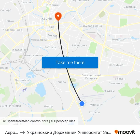 Аеропорт to Український Державний Університет Залізничного Транспорту map