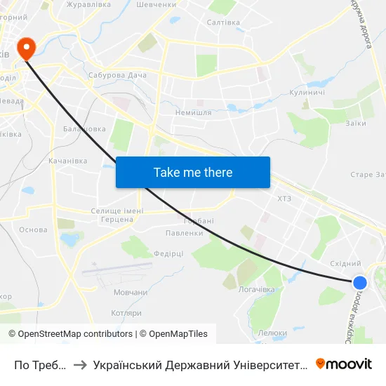 По Требованию to Український Державний Університет Залізничного Транспорту map