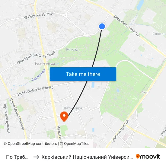 По Требованию to Харківський Національний Університет Радіоелектроніки map