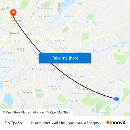 По Требованию to Харківський Національний Медичний Університет map