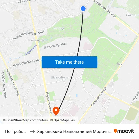 По Требованию to Харківський Національний Медичний Університет map