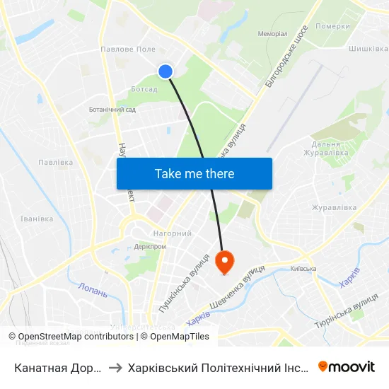 Канатная Дорога to Харківський Політехнічний Інститут map