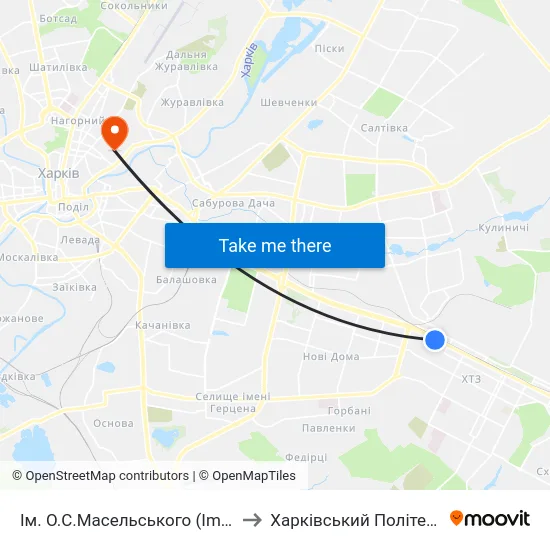 Ім. О.С.Масельського (Imeni O.S. Maselskoho) to Харківський Політехнічний Інститут map