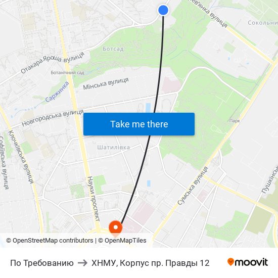 По Требованию to ХНМУ, Корпус пр. Правды 12 map