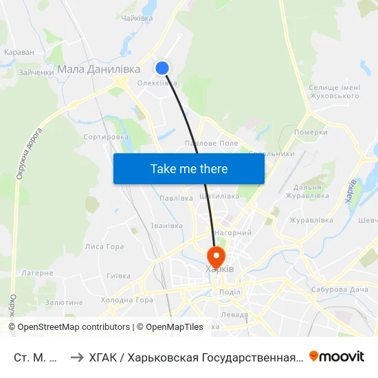 Ст. М. Победа to ХГАК / Харьковская Государственная Академия Культуры map