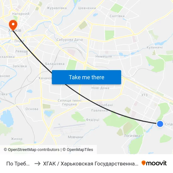 По Требованию to ХГАК / Харьковская Государственная Академия Культуры map