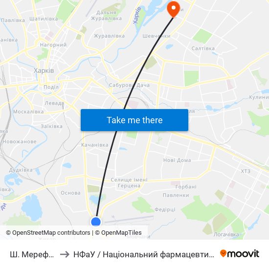 Ш. Мерефянське to НФаУ / Національний фармацевтичний університет map