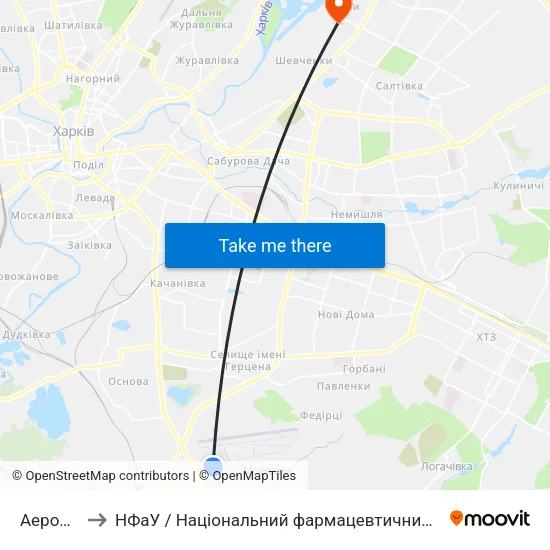 Аеропорт to НФаУ / Національний фармацевтичний університет map
