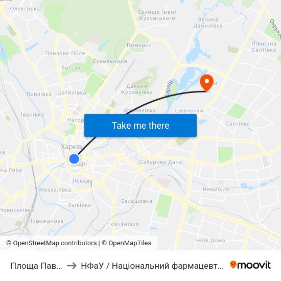 Площа Павлiвська to НФаУ / Національний фармацевтичний університет map