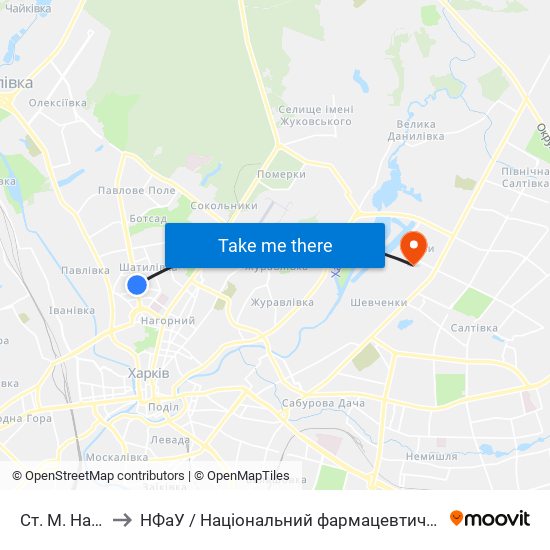 Ст. М. Научная to НФаУ / Національний фармацевтичний університет map
