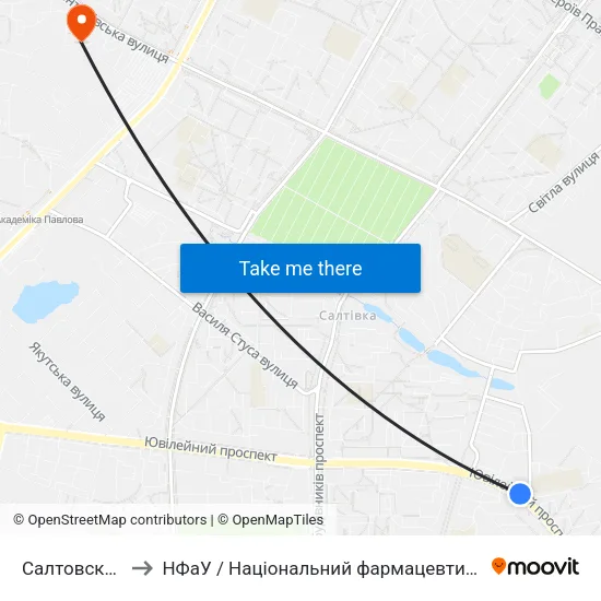 Салтовский Рэм to НФаУ / Національний фармацевтичний університет map