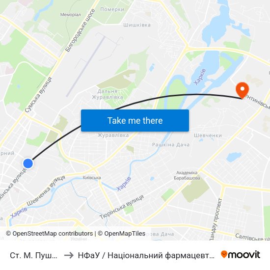 Ст. М. Пушкинская to НФаУ / Національний фармацевтичний університет map