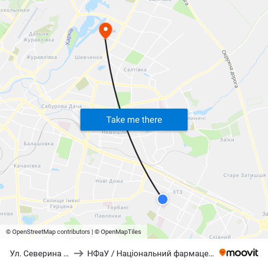 Ул. Северина Потоцкого to НФаУ / Національний фармацевтичний університет map