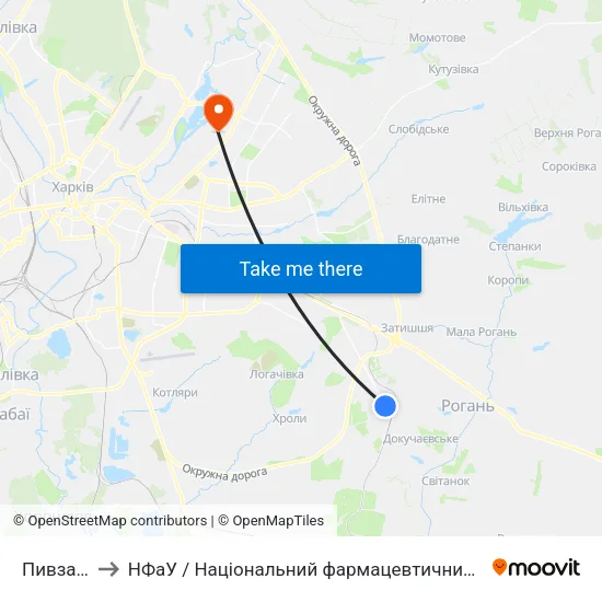 Пивзавод to НФаУ / Національний фармацевтичний університет map