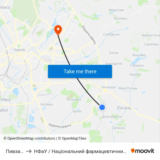 Пивзавод to НФаУ / Національний фармацевтичний університет map