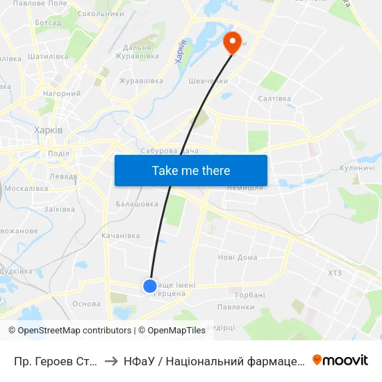 Пр. Героев Сталинграда to НФаУ / Національний фармацевтичний університет map