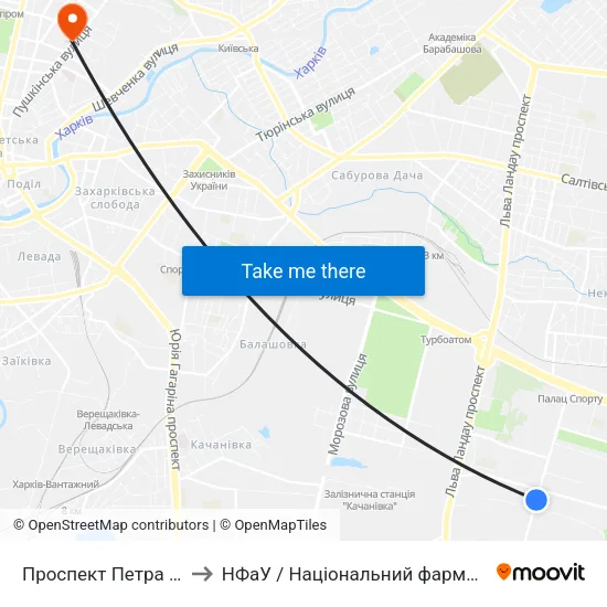 Проспект Петра Григоренка, 23 to НФаУ / Національний фармацевтичний університет map
