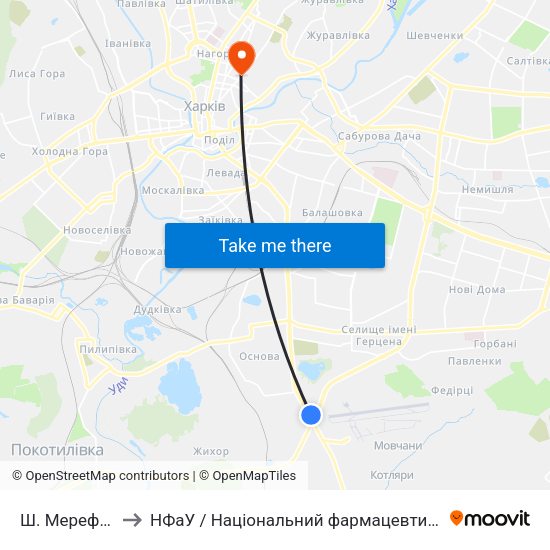 Ш. Мерефянське to НФаУ / Національний фармацевтичний університет map