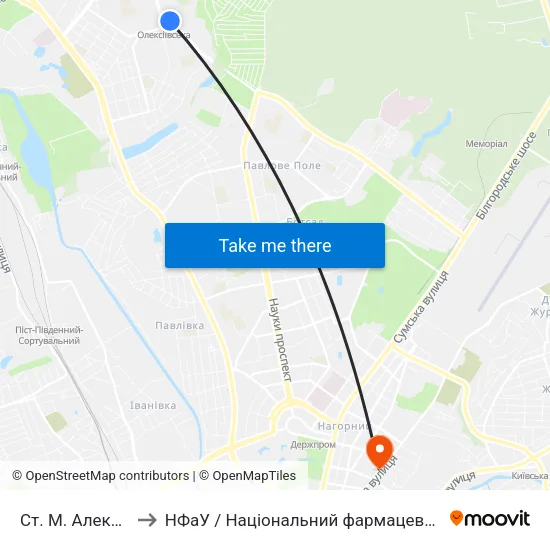 Ст. М. Алексеевская to НФаУ / Національний фармацевтичний університет map