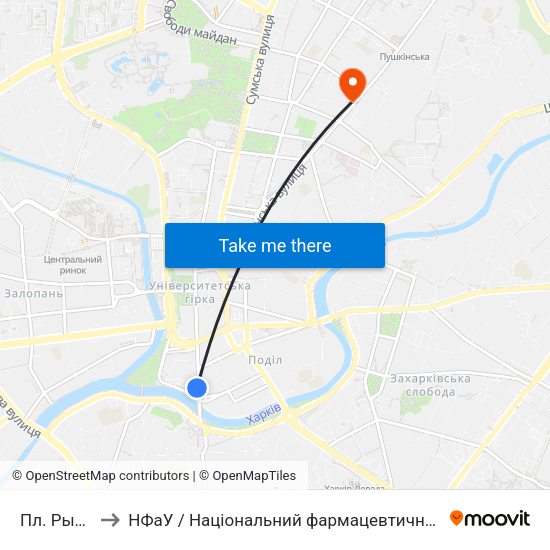Пл. Рыбный to НФаУ / Національний фармацевтичний університет map